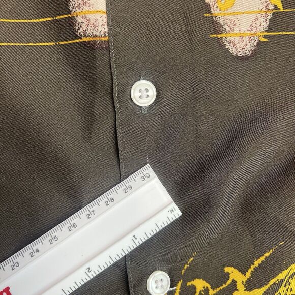 VTG Y2K Utility Brand Dragon Shirt Youth 9/10 Button Down Brown/Yellow RARE - Picture 13 of 14